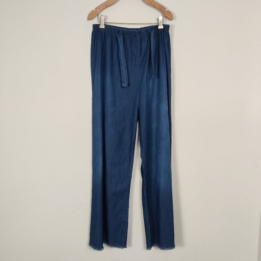 ASME Collection Women's Jeans Size 46 Blue Wide Leg High Rise Casual Daily Denim